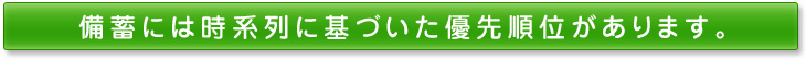 備蓄には時系列に基づいた優先順位があります。