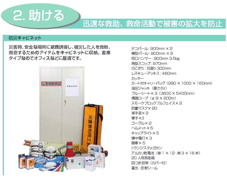 2.助ける　迅速な救助、究明活動で被害の拡大を防止